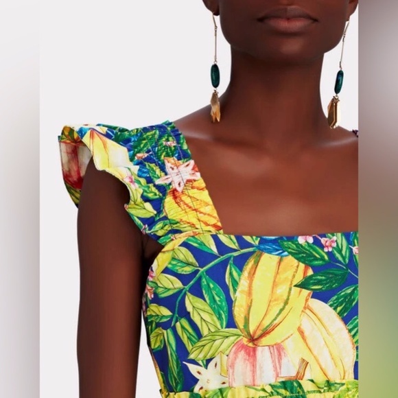 FARM Rio Tropical Print Mini Dress - Green, Yellow, Orange - Picture 5 of 16